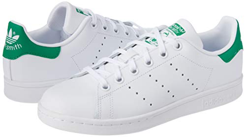 adidas Stan Smith J Zapatillas Unisex Niños, Blanco (Footwear White/Footwear White/Green 0), 36 2/3 EU