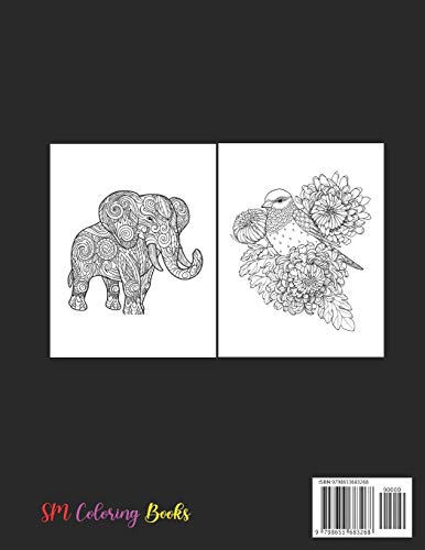 Adult Coloring Book: Stress Relieving Beautiful Designs: I am confident brave and beautiful animals coloring book