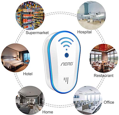 Aerb Ultrasonico Repelente de Mosquitos 10W, Eficiente Antimosquitos Electrico Ultrasonido Control de Insecto para Moscas, Hormigas, Insectos, Cucarachas, Roedores (2 Pcs)