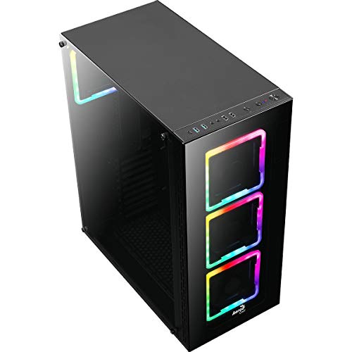 Aerocool TOR Pro - Caja de PC, E-ATX, cristal templado, 4 ventiladores RGB 14cm