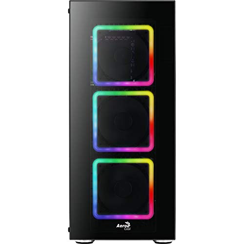 Aerocool TOR Pro - Caja de PC, E-ATX, cristal templado, 4 ventiladores RGB 14cm