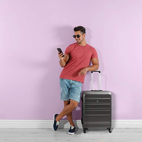 Aerolite ABS Equipaje Maleta rígida Ligera con 4 Ruedas, 69cm, Gris Oscuro