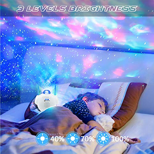 AETKFO Lámpara Proyector Estrellas Bebé Proyector Luces y Musica LED de Luz Nocturna Lampara de Proyección Luz de Noche para Niños Luces de Proyección para Infantil,Remoto y Bluetooth