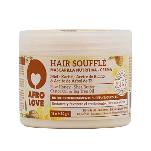 Afro Love Mascarilla Capilar Nutriva con Miel, Karité, Aceite de Ricino & Aceite de Árbol de Té 450g