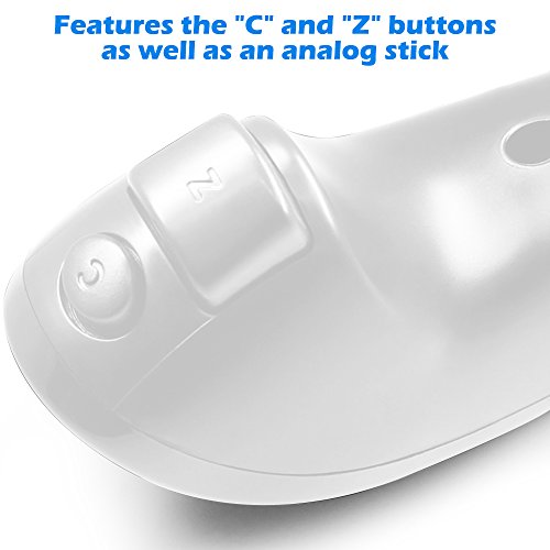 AFUNTA Nunchuck Controllers para Nintendo Wii U, 2 Packs Reemplazo para Wii U Juego de Video - Blanco