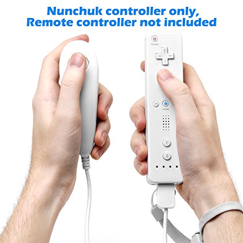 AFUNTA Nunchuck Controllers para Nintendo Wii U, 2 Packs Reemplazo para Wii U Juego de Video - Blanco