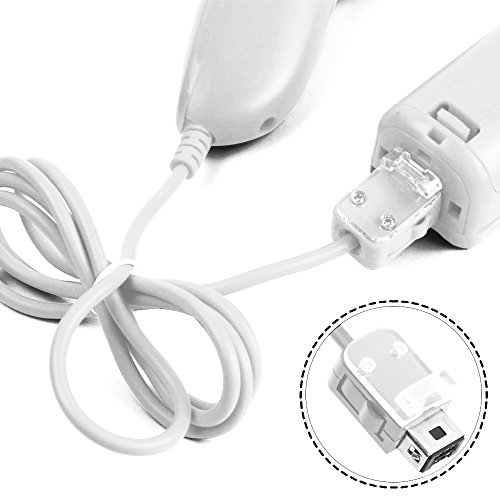AFUNTA Nunchuck Controllers para Nintendo Wii U, 2 Packs Reemplazo para Wii U Juego de Video - Blanco