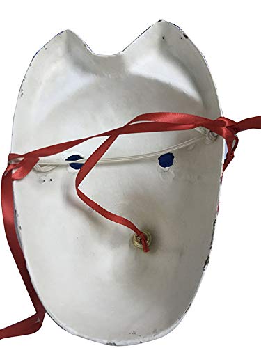 Agaruu - Disfraz de máscara de zorro japonesa para mujer, color blanco, talla única