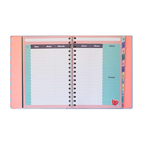 Agenda clásica grande 2020-2021 Semana vista - wiro oculto- Todo lo bueno que está por llegar