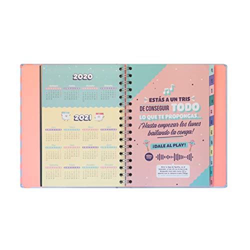 Agenda clásica grande 2020-2021 Semana vista - wiro oculto- Todo lo bueno que está por llegar