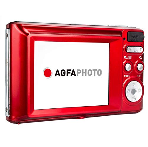 AGFA Photo - Cámara Digital compacta con Sensor CMOS de 21 megapíxeles, Zoom Digital 8X y Pantalla LCD roja