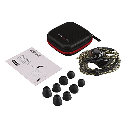 AGPTEK Auriculares in-Ear para Hacer Deporte (reducción de Ruido,3.5mm), Negro