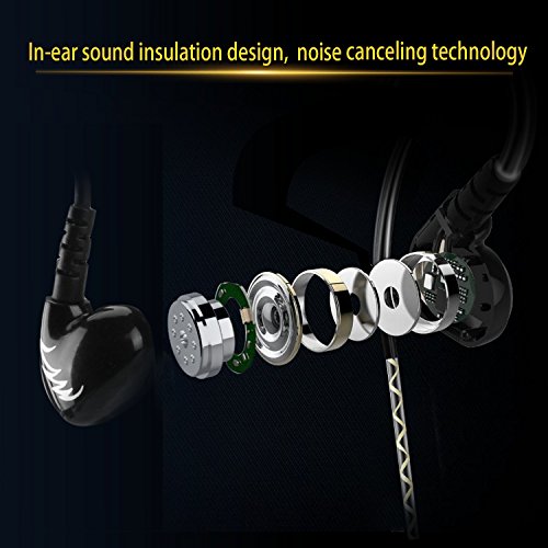 AGPTEK Auriculares in-Ear para Hacer Deporte (reducción de Ruido,3.5mm), Negro