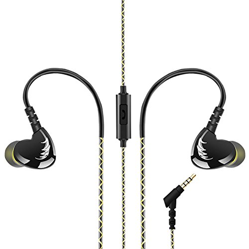 AGPTEK Auriculares in-Ear para Hacer Deporte (reducción de Ruido,3.5mm), Negro