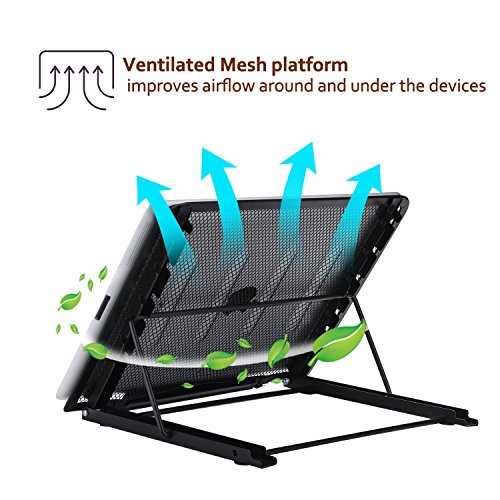AGPTEK Soporte de Angulo Múltiple Ajustable Ventilado para Computadora Portátil, Tableta y Tablero de Bocetos
