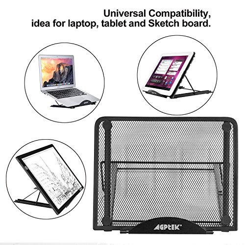 AGPTEK Soporte de Angulo Múltiple Ajustable Ventilado para Computadora Portátil, Tableta y Tablero de Bocetos