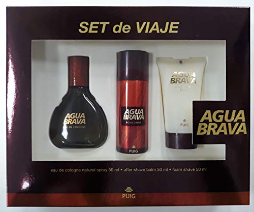 Agua Brava Set de Viaje Eau de Cologne Spray 50 ml + After Shave Bálsamo 50 ml + Espuma Afeitar 50 ml