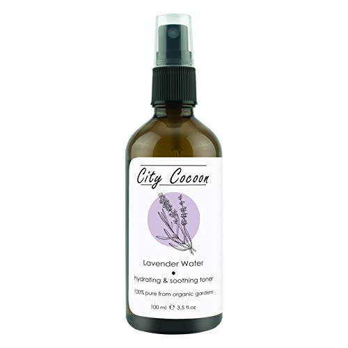 Agua de Lavanda Pura 100% | De Jardines Orgánicos | El mejor tónico facial y corporal - Vegano| botella de vidrio | Concentrado en aceite de lavanda | Aroma mágico y relajante | City Cocoon | 100ml