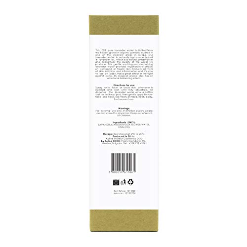 Agua de Lavanda Pura 100% | De Jardines Orgánicos | El mejor tónico facial y corporal - Vegano| botella de vidrio | Concentrado en aceite de lavanda | Aroma mágico y relajante | City Cocoon | 100ml