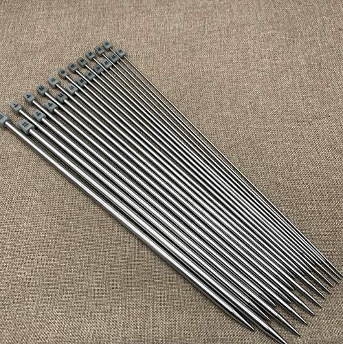 Agujas de Tejer,Agujas de Punto 11 pares 35cm Acero Inoxidable Kit de Agujas de Una Sola Punta en Caso para Suéter Proyecto de Encajes y Flores 2.0,2.5,3.0, 3.5, 4.0, 4.5, 5.0, 5.5, 6.0, 7.0, 8.0mm