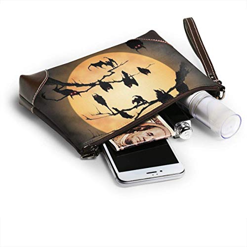 Ahdyr Monederos Carteras de teléfono de embrague Cartera pequeña de cuero de Halloween Monederos Bolso