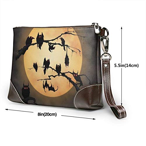 Ahdyr Monederos Carteras de teléfono de embrague Cartera pequeña de cuero de Halloween Monederos Bolso