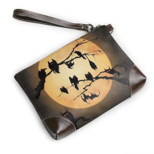 Ahdyr Monederos Carteras de teléfono de embrague Cartera pequeña de cuero de Halloween Monederos Bolso