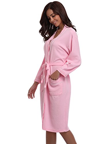 Aibrou Batas Mujer Invierno Unisex Albornoz Mujer Hombre Primavera Verano con Cinturón, Muy Suave Cómodo Fino Ligero y Agradable para Hombre o Mujer