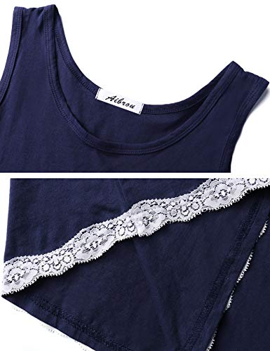 Aibrou Pijamas para Mujer Verano Corto Ropa de Domir de Algodon Manga Corta Camisetas sin Mangas y Pantalones Cortos Dos Piezas