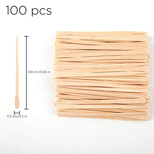 AIEX 400 Piezas Palos De Cera 4 Estilos Surtidos Espátulas De Cera Palos Aplicadores De Cera De Madera Para Depilación Cejas Labios Axilas Cuerpo