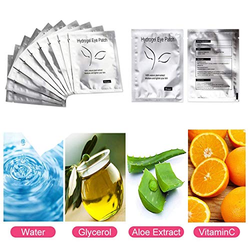 Aikvigss 50 Pares de Almohadillas Gel para Extensiones de Pestañas Parches Ojos Pestañas Eye Patches Collagen Parches para Pro Salon Extensión Individual de Pestañas