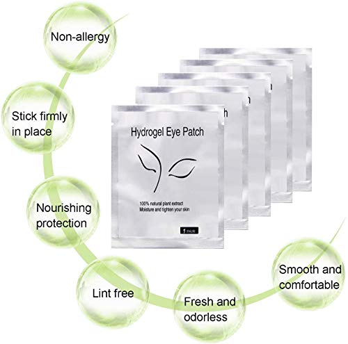 Aikvigss 50 Pares de Almohadillas Gel para Extensiones de Pestañas Parches Ojos Pestañas Eye Patches Collagen Parches para Pro Salon Extensión Individual de Pestañas