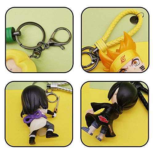 Ailin Online - Juego de 6 llaveros de PVC Uzumaki Naruto Uchiha Sasuke Hatake Kakashi Gaara