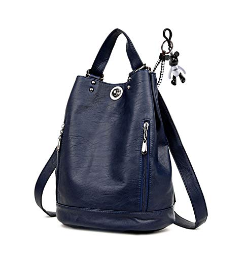 AINUOEY Mujer Bolsos Mochila Vestir Antirobo Pequeña Casual Bandolera Cuero Hombro Piel de PU Azul