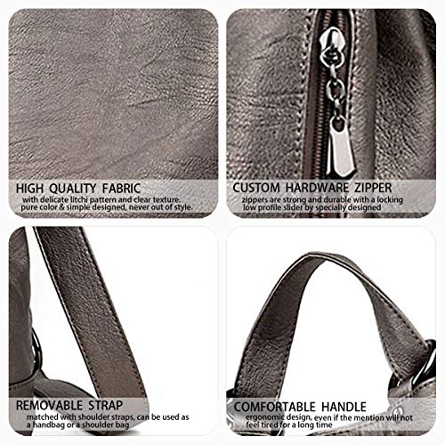 AINUOEY Mujer Bolsos Mochila Vestir Antirobo Pequeña Casual Bandolera Cuero Hombro Piel de PU Café