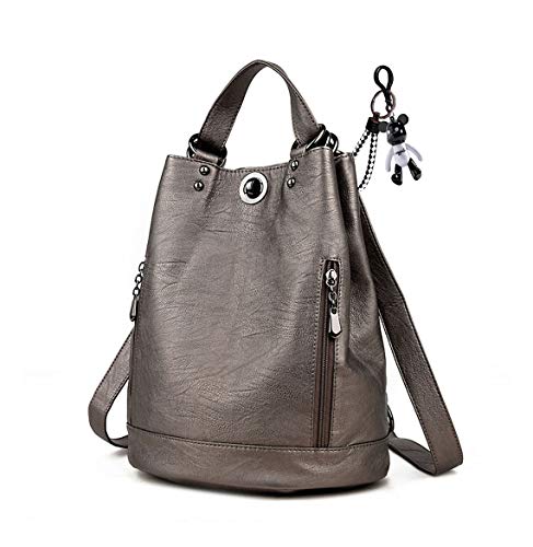AINUOEY Mujer Bolsos Mochila Vestir Antirobo Pequeña Casual Bandolera Cuero Hombro Piel de PU Café