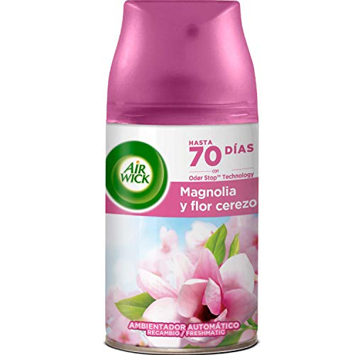 Air Wick Freshmatic Recambio de Ambientador Spray Automático, Esencia para Casa con Aroma a Magnolia y Flor de Cerezo - 1 unidad