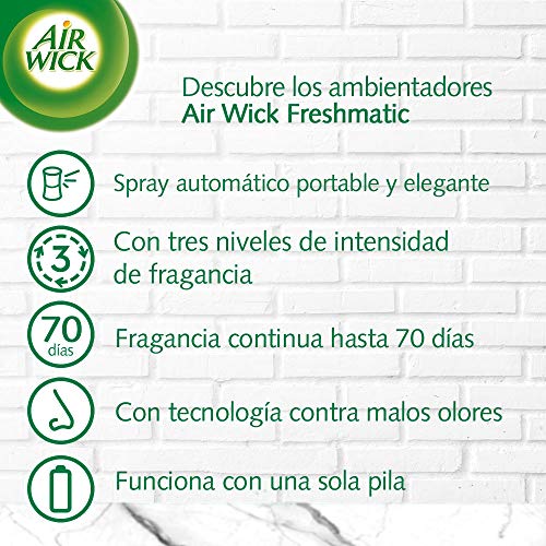 Air Wick Freshmatic Recambio de Ambientador Spray Automático, Esencia para Casa con Aroma a Ropa Limpia Flor - 1 Unidad