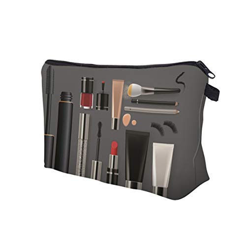 AIUIN 1 Pcs Bolso Cosmético con Cierre Negro Perfume de Mujer Belleza Maquillaje del Bolso Cremallera Impermeable Cosméticos Viaje Multifuncional de Neceser