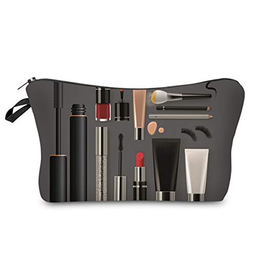 AIUIN 1 Pcs Bolso Cosmético con Cierre Negro Perfume de Mujer Belleza Maquillaje del Bolso Cremallera Impermeable Cosméticos Viaje Multifuncional de Neceser