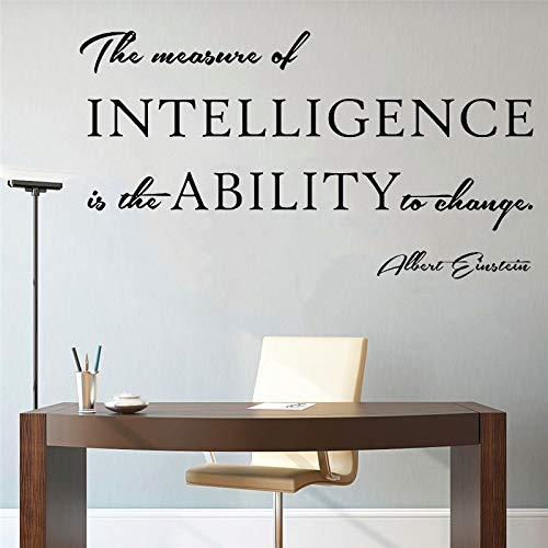 Ajcwhml Calcomanías de Vinilo para Pared de Oficina, calcomanía de Palabras Inspiradoras de Inteligencia, calcomanía de decoración de diseño de Arte Escolar para educación 79x146cm