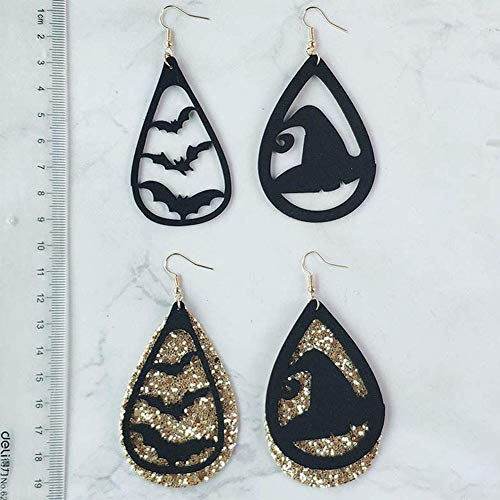 AJH Pendientes de Tela de araña de Terciopelo Coreano con Gato de Halloween, Pendientes de Sombrero de Mago de Estilo Europeo y Americano Pendientes de Silueta (8 Pares)