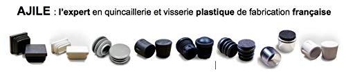 Ajile Contera Interior Estriada Pie de Muebles para Tubo Cuadrado Conteras para Protección de Plastico NEGRO Para Tubo 16x16 mm - 24 Unidades - EPC116x24-FBA