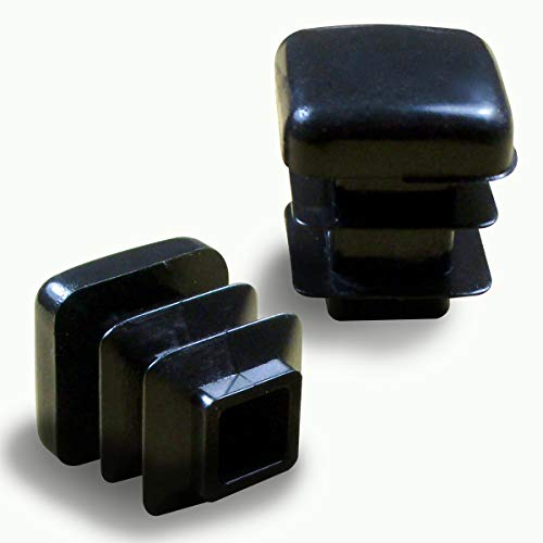 Ajile Contera Interior Estriada Pie de Muebles para Tubo Cuadrado Conteras para Protección de Plastico NEGRO Para Tubo 16x16 mm - 24 Unidades - EPC116x24-FBA