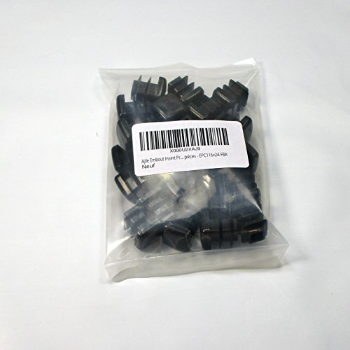 Ajile Contera Interior Estriada Pie de Muebles para Tubo Cuadrado Conteras para Protección de Plastico NEGRO Para Tubo 16x16 mm - 24 Unidades - EPC116x24-FBA