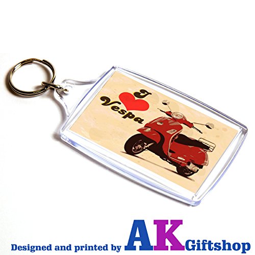 AKGifts I Love Llavero Vespa de Doble Cara