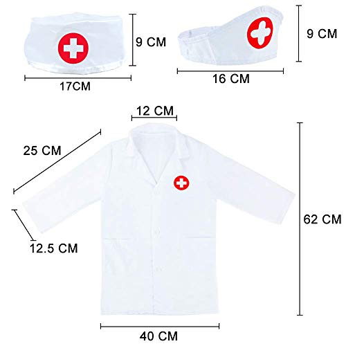 Akokie Halloween Disfraz Juguete de Doctora Enfermera Disfraz Cosplay de Médico Juego de rol Regalos Disfraz Medico Niño