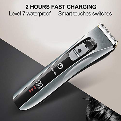 Akozon Hair Clipper Hogar Recargable Impermeable Recortador de Cabello Ajustable Smart Touches Interruptores Kit de Aseo 100-240V(EU)