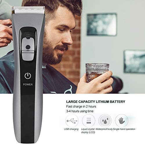 Akozon Hair Clipper Hogar Recargable Impermeable Recortador de Cabello Ajustable Smart Touches Interruptores Kit de Aseo 100-240V(EU)