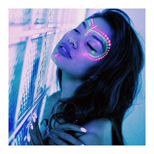 AKTIIV® Kit Tatuajes Temporales | Pintura Facial Edición Neón | 9 Hojas con Diseños de Pintura Facial | ideal para Fiestas y Festivales de Niños, Adultos, Mujeres, Hombres | brilla en luz ultravioleta